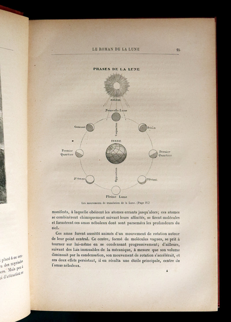 1880 Rare French Book - JULES VERNE - From the Earth to the Moon - De la Terre à la Lune, trajet direct en 97 heures 20 minutes. Illustrated.