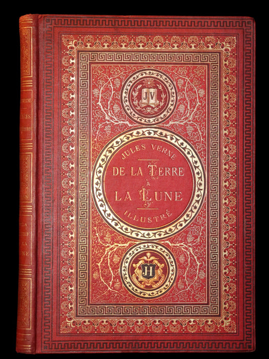 1880 Rare French Book - JULES VERNE - From the Earth to the Moon - De la Terre à la Lune, trajet direct en 97 heures 20 minutes. Illustrated.