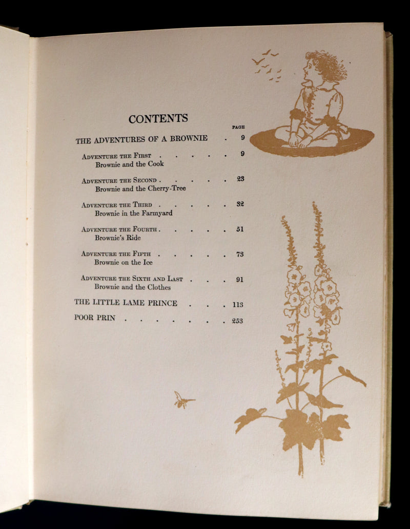 1922 First Gift Edition - Adventures of a Brownie by Miss Mulock & illustrated by Maria L. Kirk.