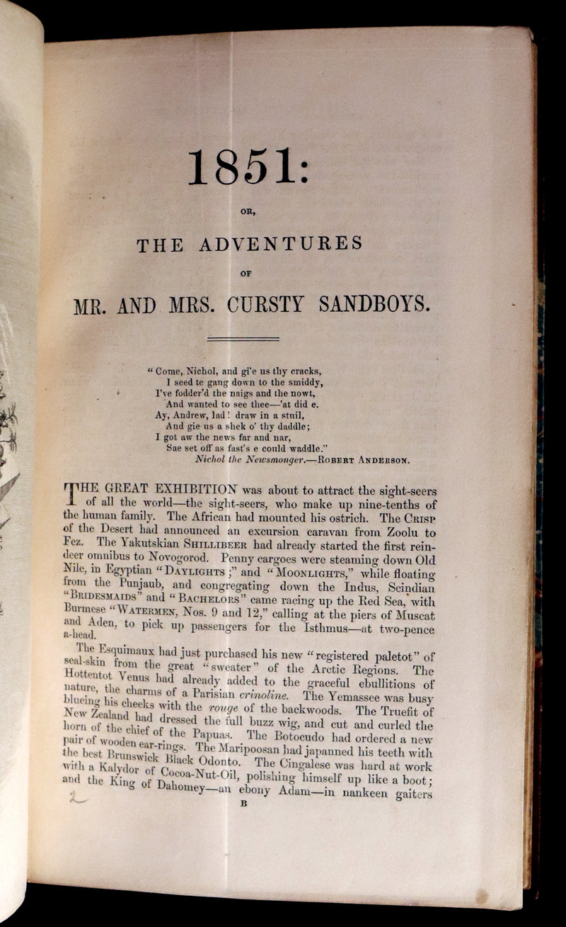 1851 Rare First Edition - Cruikshank - The World's Show, 1851 Great Exhibition or, The Adventures Of Mr And Mrs Sandboys And Family.