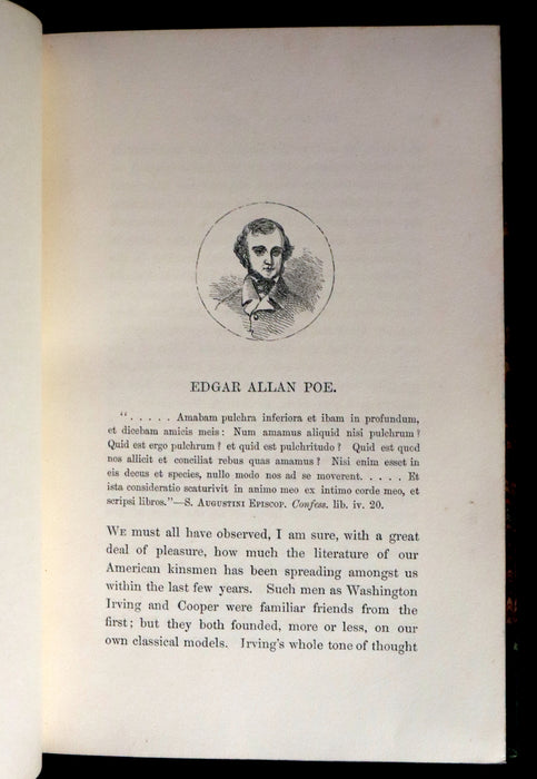 1852 Rare Illustrated Book - The Poetical Works of EDGAR ALLAN POE with a notice of his Life.