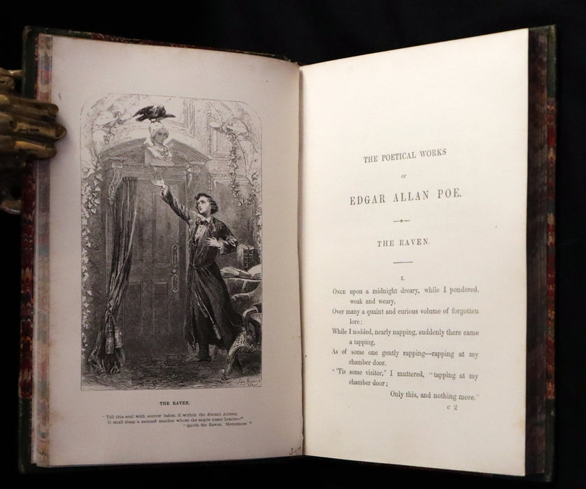 1852 Rare Illustrated Book - The Poetical Works of EDGAR ALLAN POE with a notice of his Life.