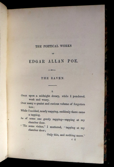 1852 Rare Illustrated Book - The Poetical Works of EDGAR ALLAN POE with a notice of his Life.