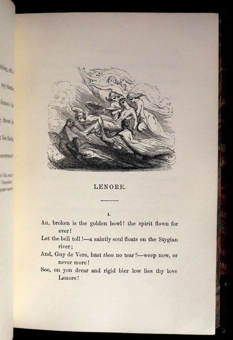 1852 Rare Illustrated Book - The Poetical Works of EDGAR ALLAN POE with a notice of his Life.