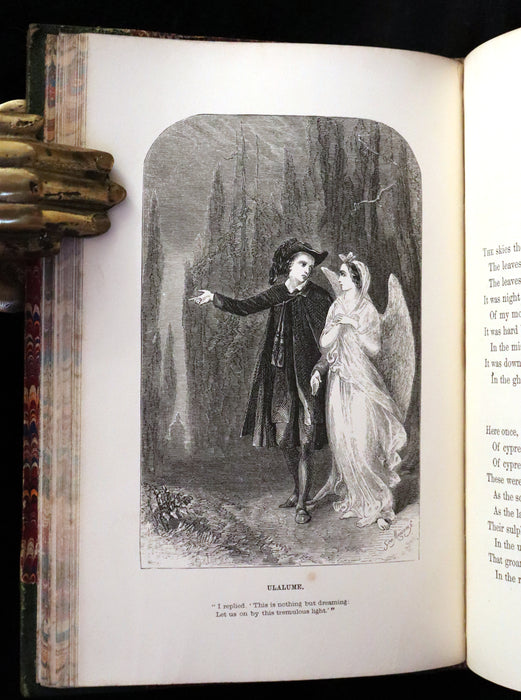 1852 Rare Illustrated Book - The Poetical Works of EDGAR ALLAN POE with a notice of his Life.