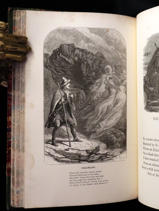 1852 Rare Illustrated Book - The Poetical Works of EDGAR ALLAN POE with a notice of his Life.