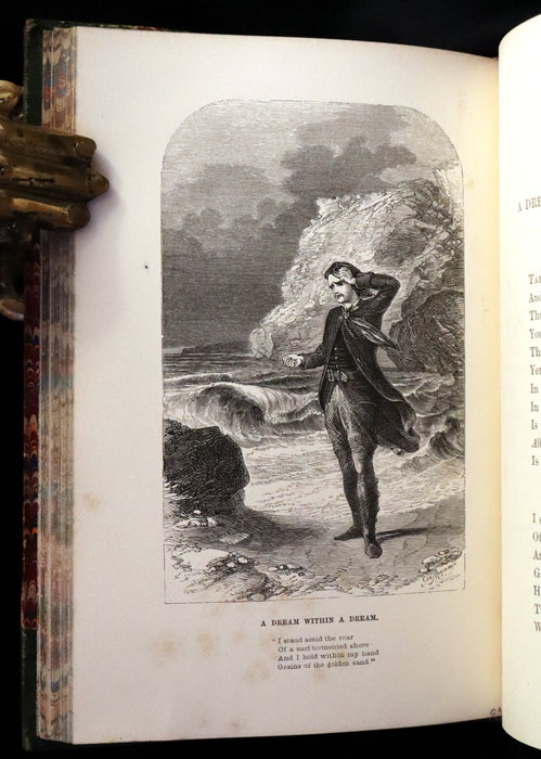 1852 Rare Illustrated Book - The Poetical Works of EDGAR ALLAN POE with a notice of his Life.