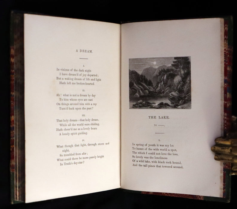 1852 Rare Illustrated Book - The Poetical Works of EDGAR ALLAN POE with a notice of his Life.