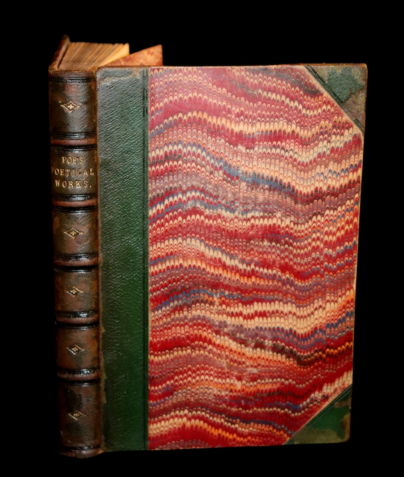 1852 Rare Illustrated Book - The Poetical Works of EDGAR ALLAN POE with a notice of his Life.