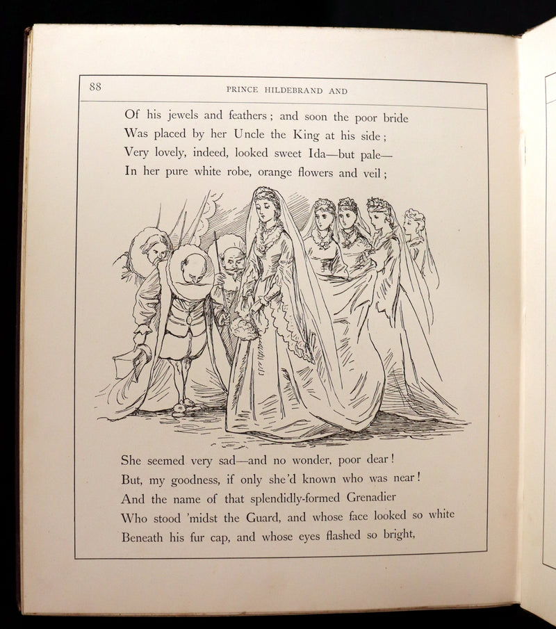 1880 Scarce Victorian First Edition ~ The Story of Prince Hildebrand and the Princess Ida With 110 illustrations by the Major T.S. Seccombe.