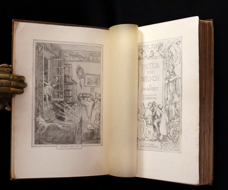 1911 Rare PETER PAN First Edition - PETER and WENDY by James Matthew Barrie illustrated by F.D. Bedford.