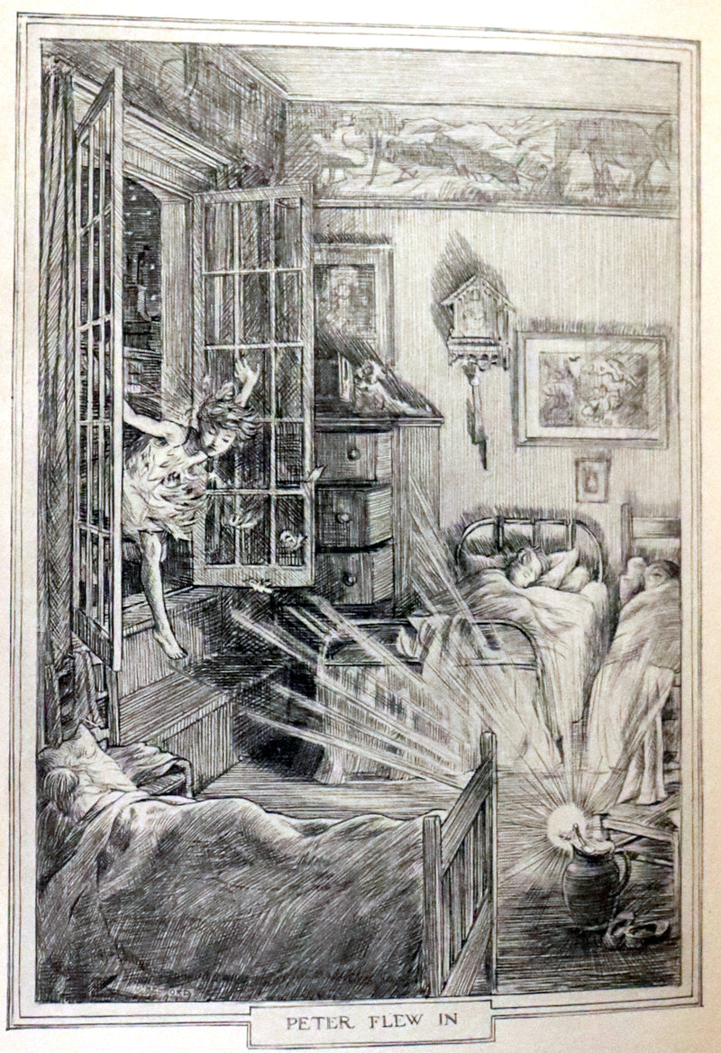 1911 Rare PETER PAN First Edition - PETER and WENDY by James Matthew Barrie illustrated by F.D. Bedford.