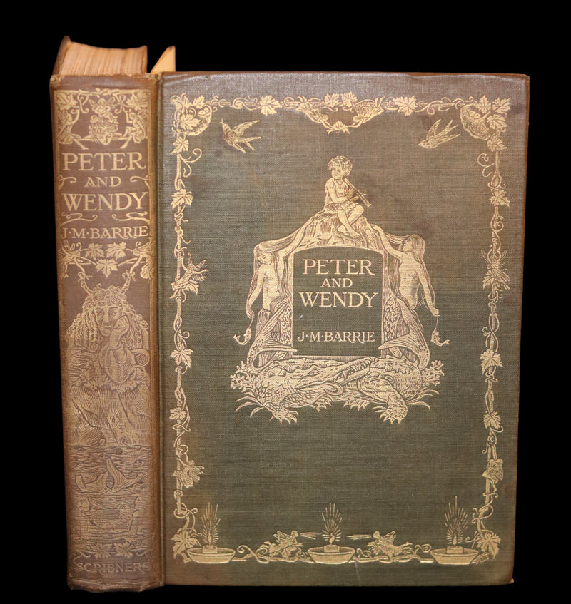 1911 Rare PETER PAN First Edition - PETER and WENDY by James Matthew Barrie illustrated by F.D. Bedford.