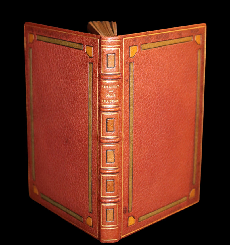 1910 Beautiful Rowfant Binding - Rubaiyat of Omar Khayyam wonderfully Illustrated by Frank Brangwyn.