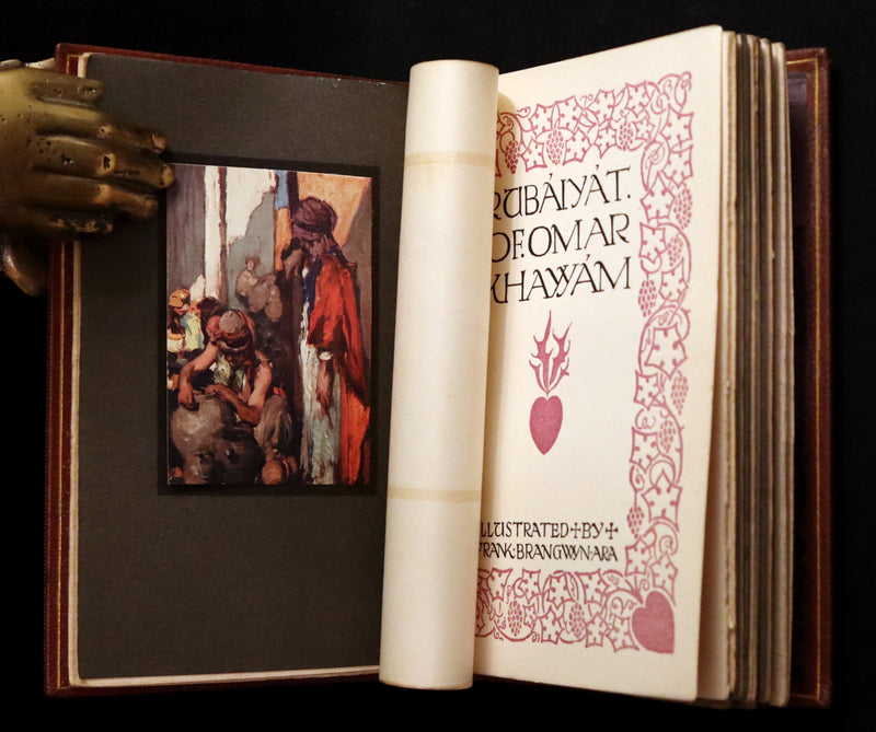 1910 Beautiful Rowfant Binding - Rubaiyat of Omar Khayyam wonderfully Illustrated by Frank Brangwyn.