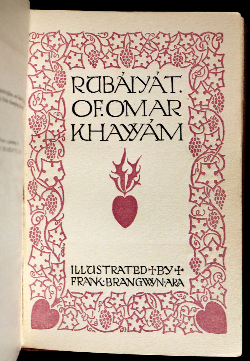 1910 Beautiful Rowfant Binding - Rubaiyat of Omar Khayyam wonderfully Illustrated by Frank Brangwyn.