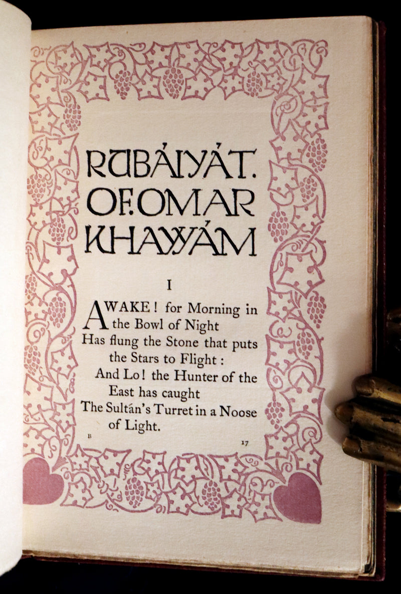 1910 Beautiful Rowfant Binding - Rubaiyat of Omar Khayyam wonderfully Illustrated by Frank Brangwyn.