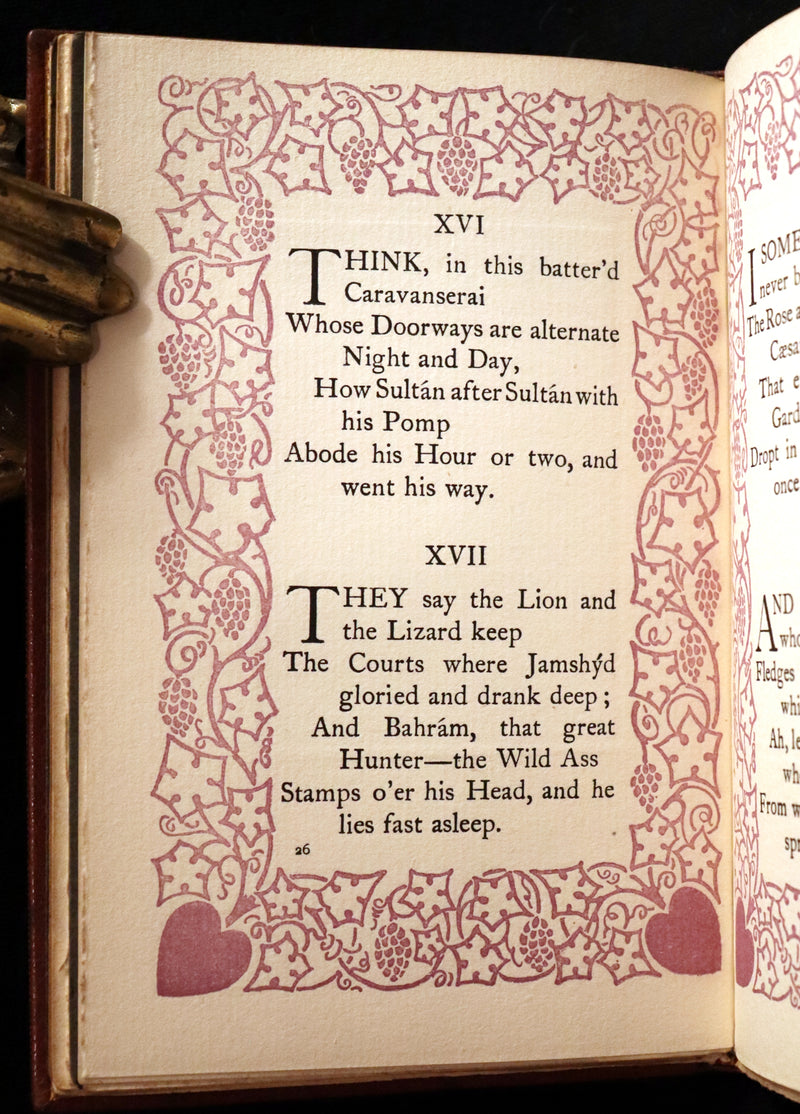 1910 Beautiful Rowfant Binding - Rubaiyat of Omar Khayyam wonderfully Illustrated by Frank Brangwyn.