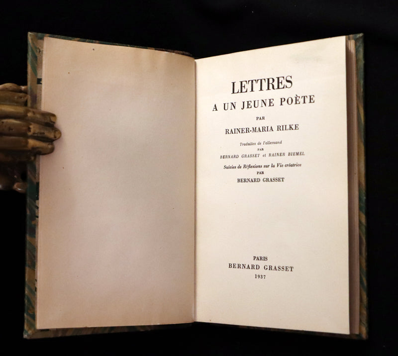 1937 Rare French First Edition - Lettres à un Jeune Poète (Letters to a Young Poet) by Rainer Maria Rilke. #435.
