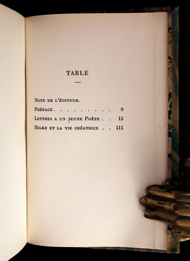 1937 Rare French First Edition - Lettres à un Jeune Poète (Letters to a Young Poet) by Rainer Maria Rilke. #435.