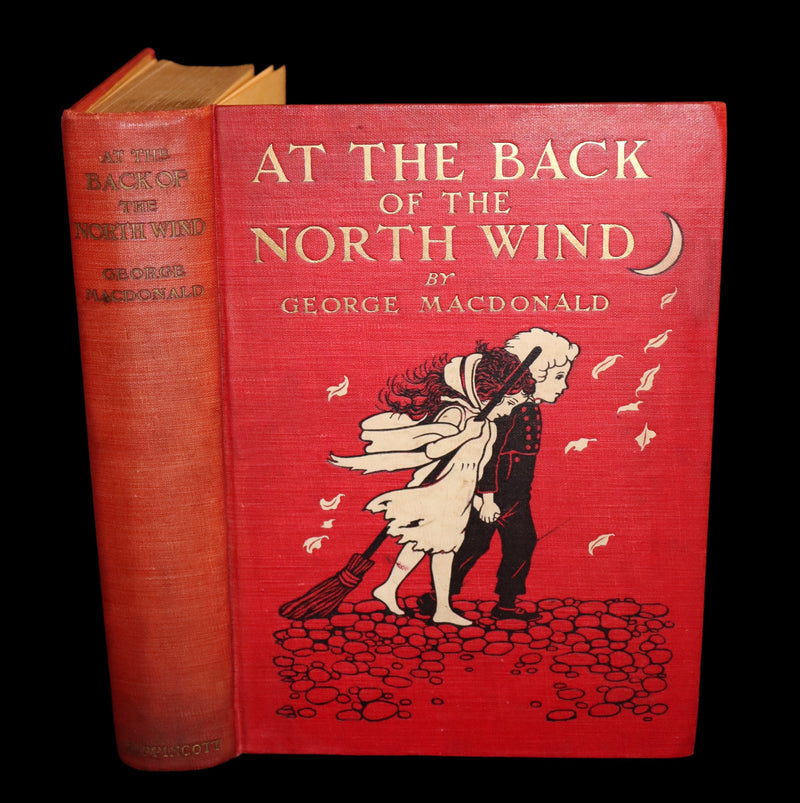 1909 Rare Book - AT THE BACK OF THE NORTH WIND. First Edition illustrated by Maria L. Kirk.