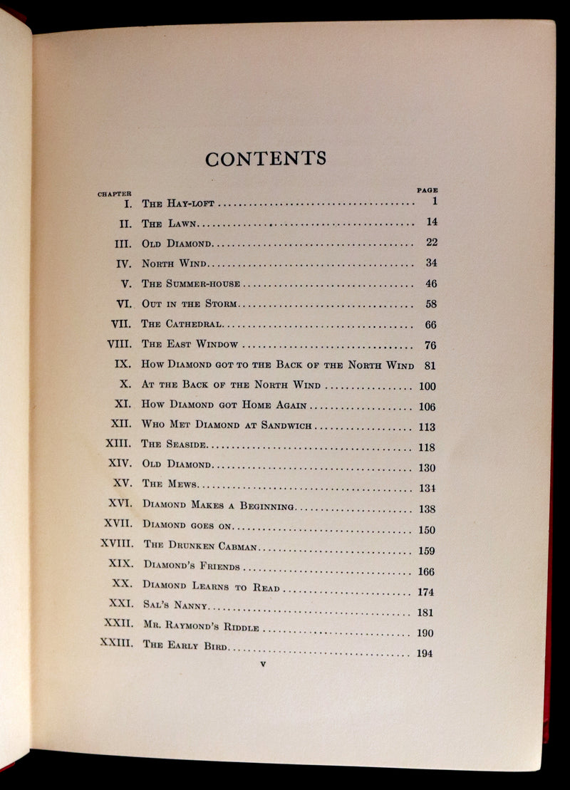 1909 Rare Book - AT THE BACK OF THE NORTH WIND. First Edition illustrated by Maria L. Kirk.