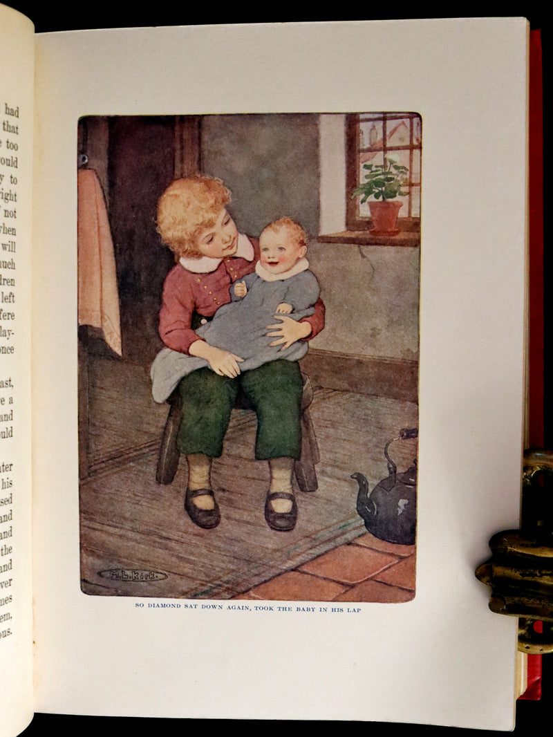 1909 Rare Book - AT THE BACK OF THE NORTH WIND. First Edition illustrated by Maria L. Kirk.