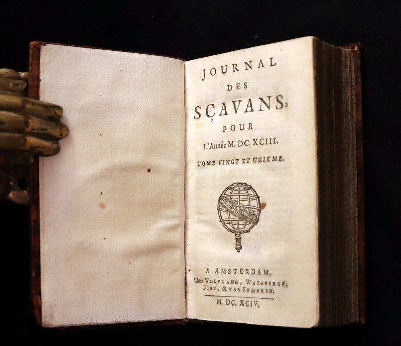1694 Scarce French Book - Scientists' Journal for year 1693 - Journal des SCAVANS pour l'année 1693.