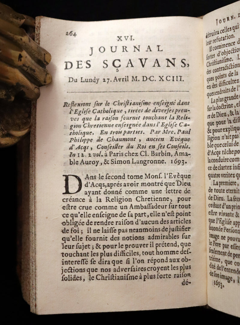 1694 Scarce French Book - Scientists' Journal for year 1693 - Journal des SCAVANS pour l'année 1693.