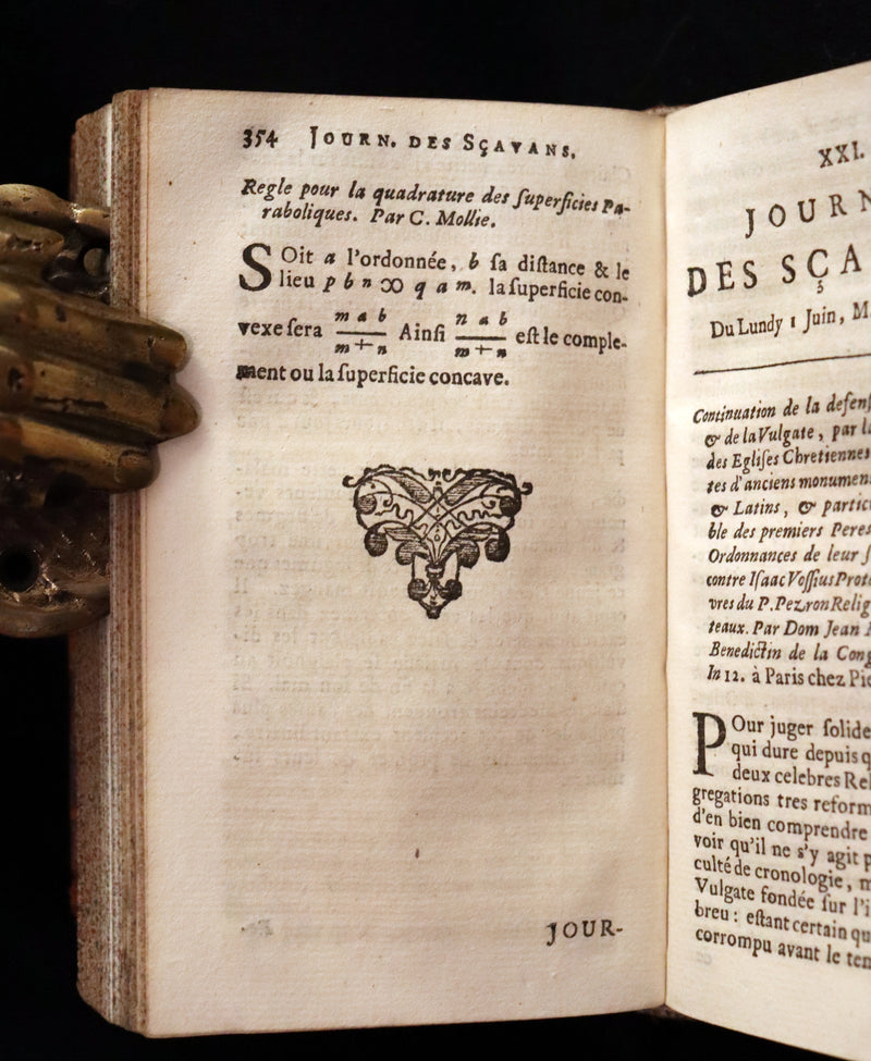 1694 Scarce French Book - Scientists' Journal for year 1693 - Journal des SCAVANS pour l'année 1693.