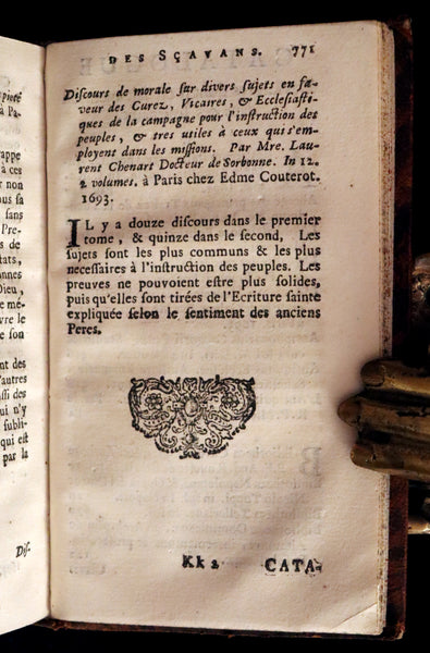 1694 Scarce French Book - Scientists' Journal for year 1693 - Journal des SCAVANS pour l'année 1693.