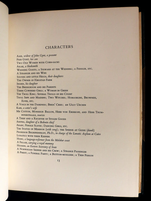 1936 Rare First Rakcham Edition - PEER GYNT, the Norwegian Fairy Tale by Henrik Ibsen.