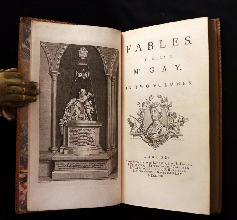 1757 Rare Book - FABLES in Verse by John Gay for the Prince William Augustus. Illustrated.