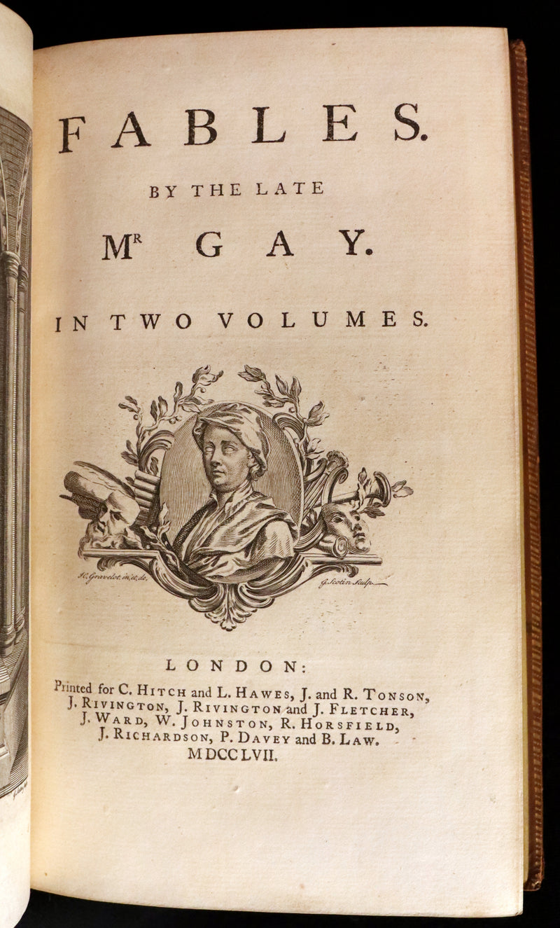 1757 Rare Book - FABLES in Verse by John Gay for the Prince William Augustus. Illustrated.