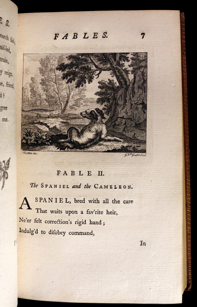 1757 Rare Book - FABLES in Verse by John Gay for the Prince William Augustus. Illustrated.