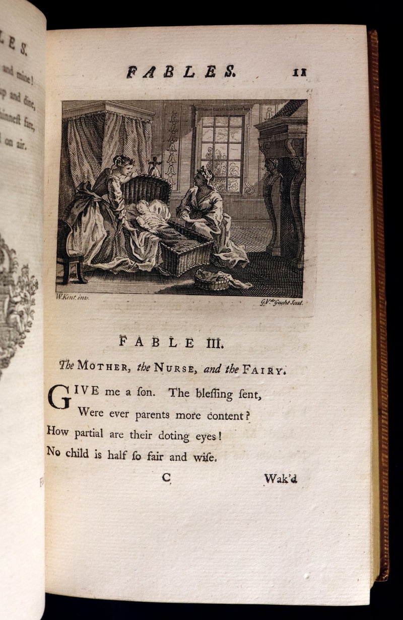 1757 Rare Book - FABLES in Verse by John Gay for the Prince William Augustus. Illustrated.