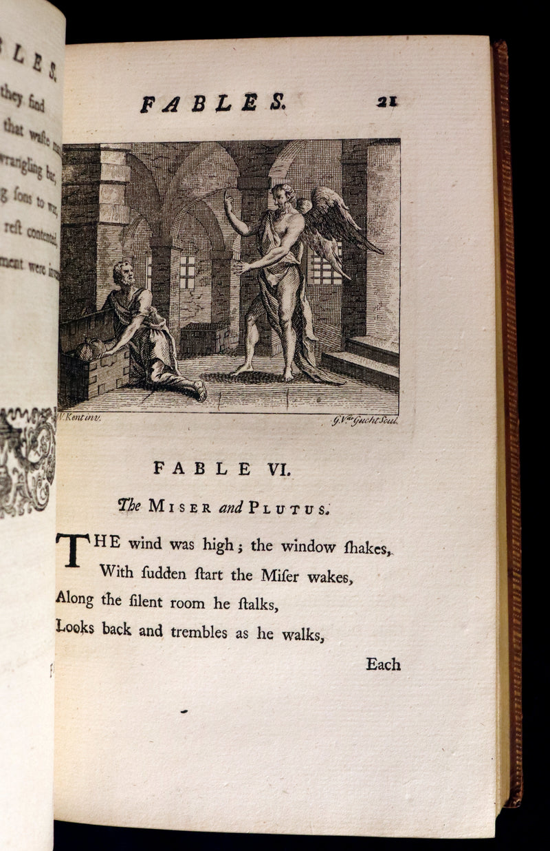 1757 Rare Book - FABLES in Verse by John Gay for the Prince William Augustus. Illustrated.