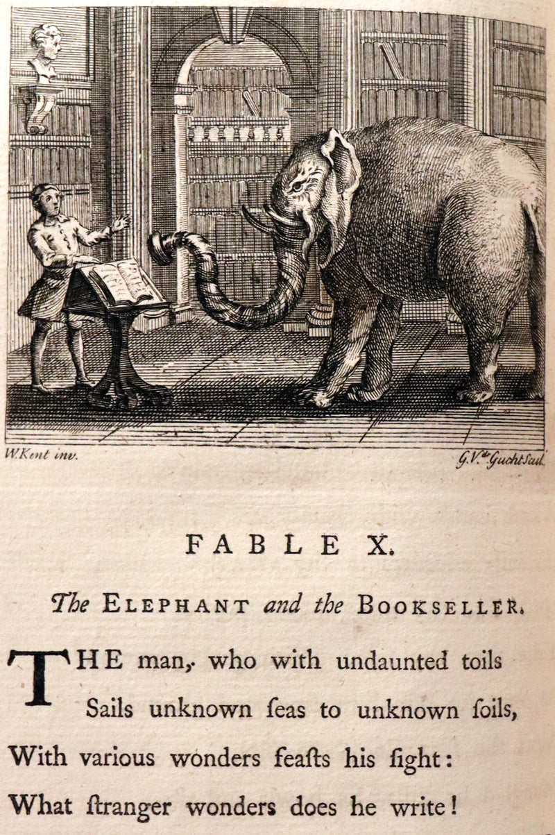 1757 Rare Book - FABLES in Verse by John Gay for the Prince William Augustus. Illustrated.