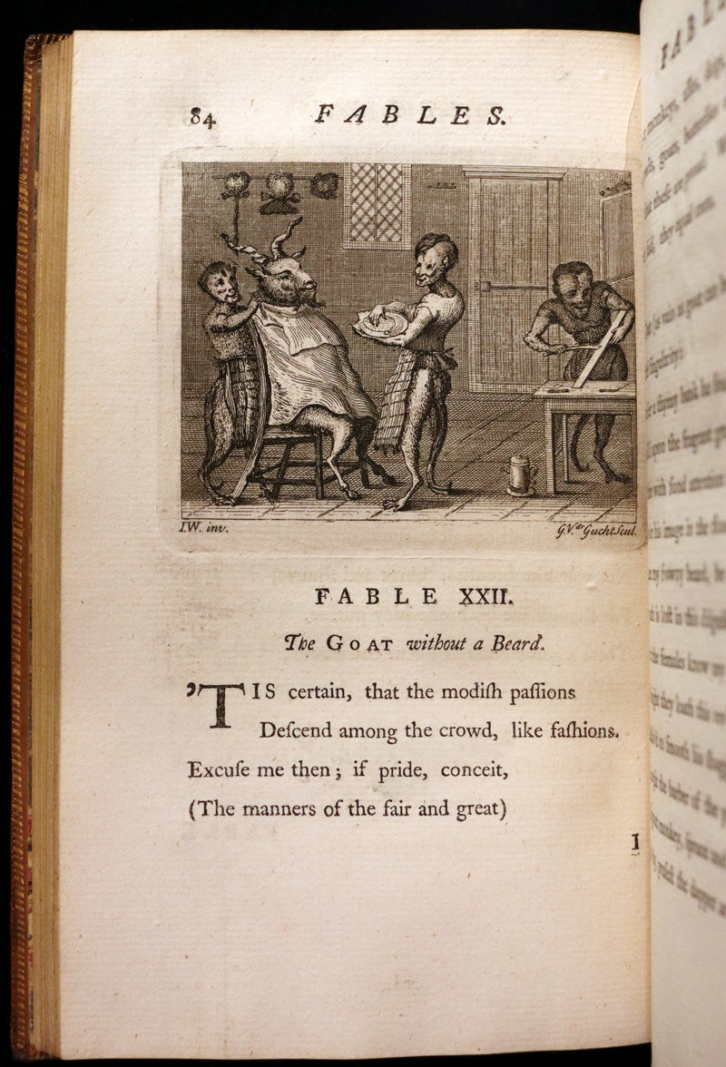 1757 Rare Book - FABLES in Verse by John Gay for the Prince William Augustus. Illustrated.