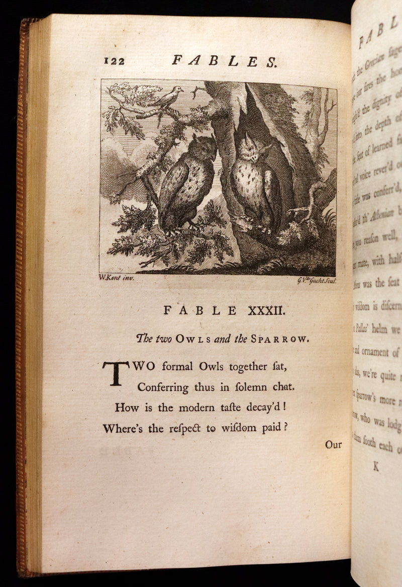 1757 Rare Book - FABLES in Verse by John Gay for the Prince William Augustus. Illustrated.