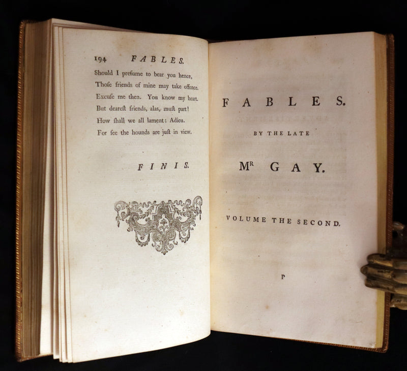 1757 Rare Book - FABLES in Verse by John Gay for the Prince William Augustus. Illustrated.