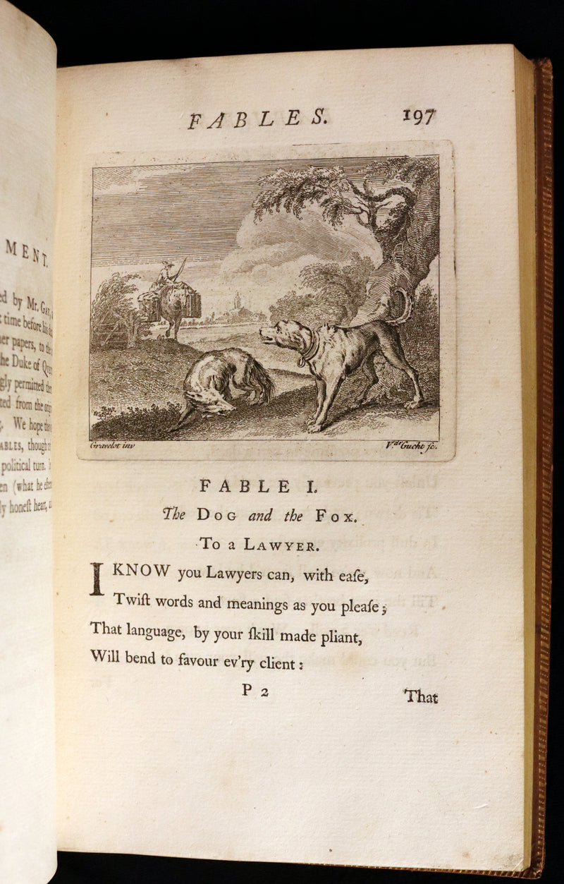 1757 Rare Book - FABLES in Verse by John Gay for the Prince William Augustus. Illustrated.