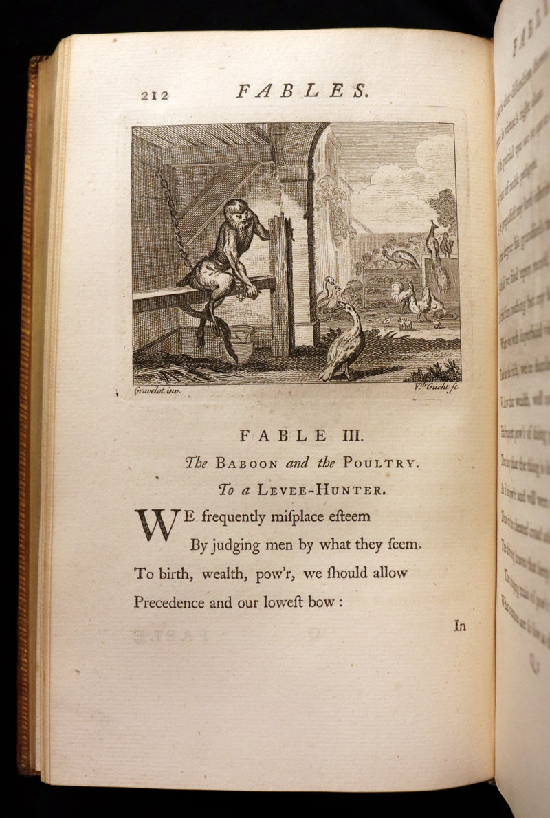 1757 Rare Book - FABLES in Verse by John Gay for the Prince William Augustus. Illustrated.