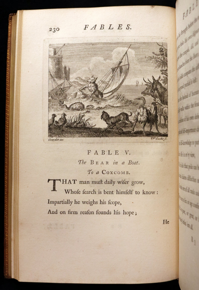 1757 Rare Book - FABLES in Verse by John Gay for the Prince William Augustus. Illustrated.