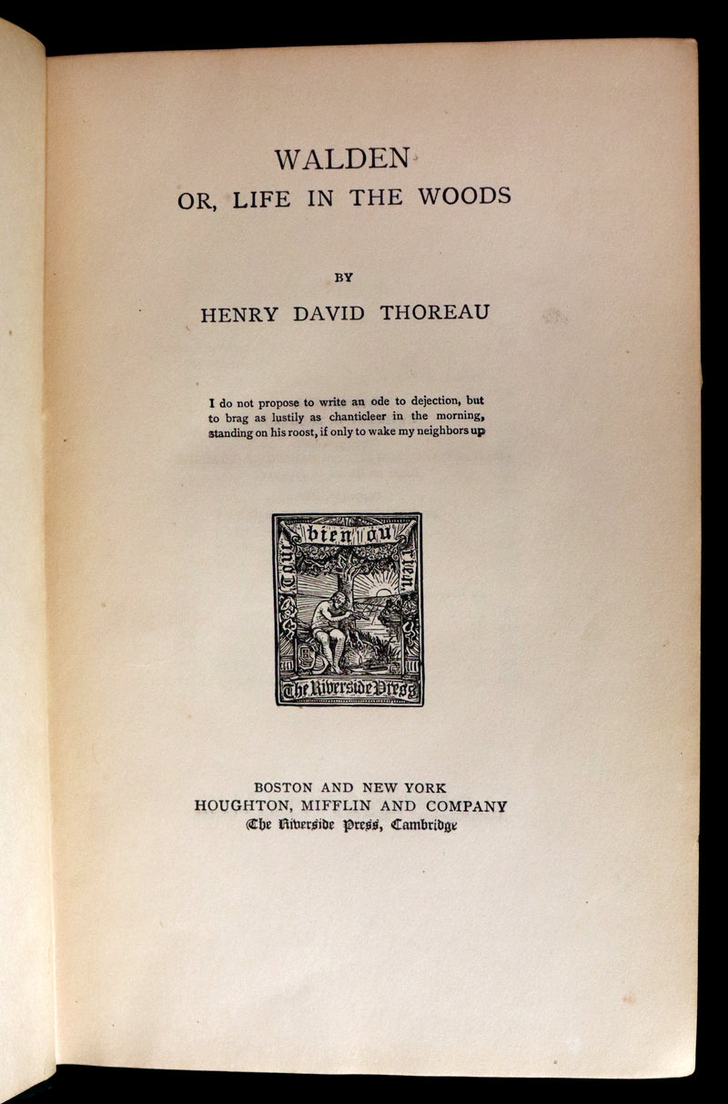 1893 Rare Book - WALDEN or, Life in the Woods by Henry David Thoreau.