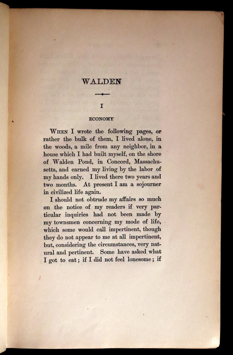 1893 Rare Book - WALDEN or, Life in the Woods by Henry David Thoreau.