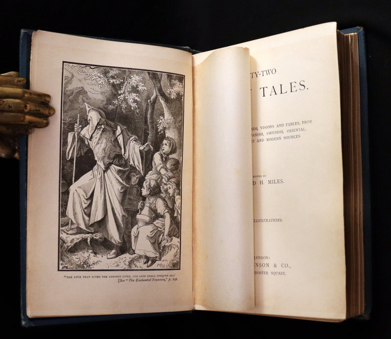 1892 Scarce Victorian Book - Fifty-Two Fairy Tales signed by Alfred Henry Miles. Illustrated.