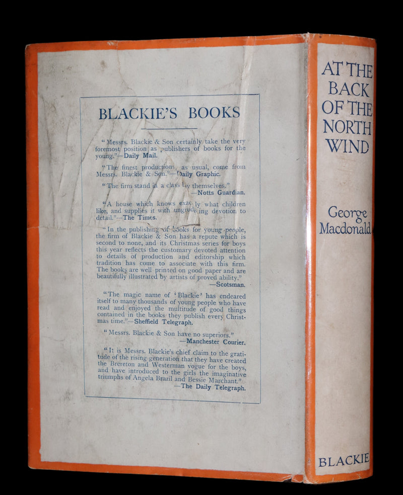 1925 Rare Book - AT THE BACK OF THE NORTH WIND by George MacDonald.