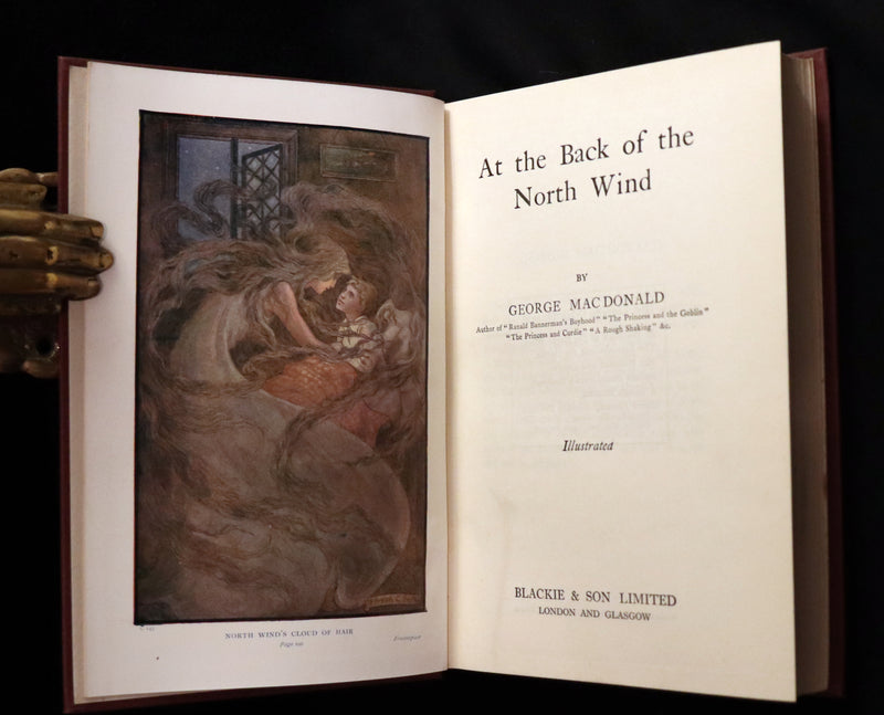 1925 Rare Book - AT THE BACK OF THE NORTH WIND by George MacDonald.