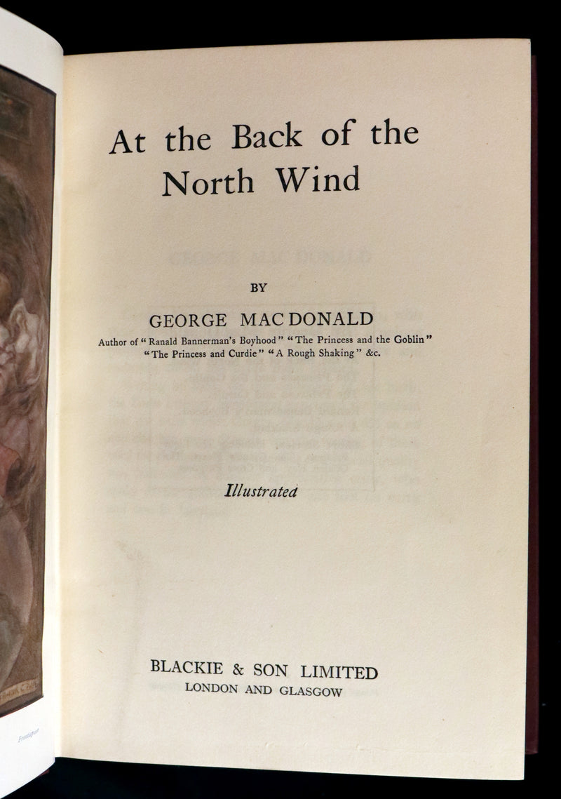 1925 Rare Book - AT THE BACK OF THE NORTH WIND by George MacDonald.